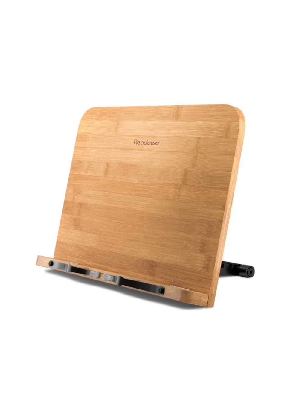 Bamboo Book Stand Holder With 6 Adjustable Height, Foldable For Kitchen & Office